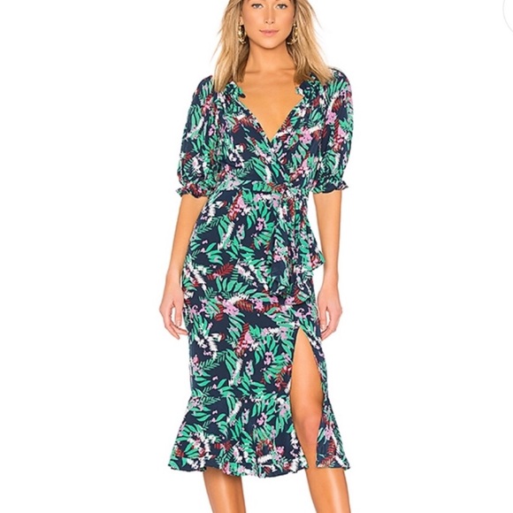 SALONI Dresses & Skirts - Saloni Olivia Dress in Midnight Fern